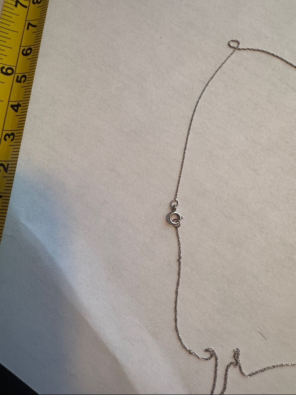 14k white gold dainty peace sign necklace - Picture 5 of 9